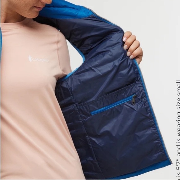 Cotopaxi Women’s XL Fuego Down Insulated Puff Vest Blue Atlantic Stripes NWT - Picture 12 of 14